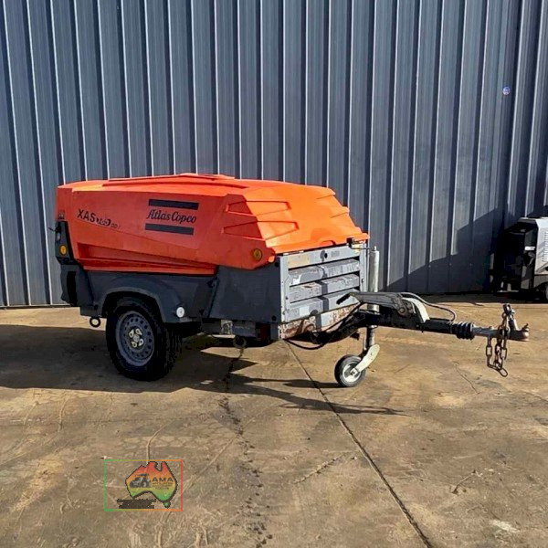 (9820) Atlas Copco XAS 185 Aftercooled Diesel Air Compressor + Blowgun & 20m ¾″ Hose - photo 2